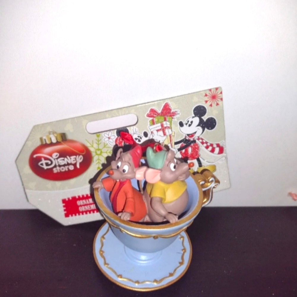 NEW Disney Store Rare GUS & JAQ Ornament From Cinderella Christmas HTF retired
